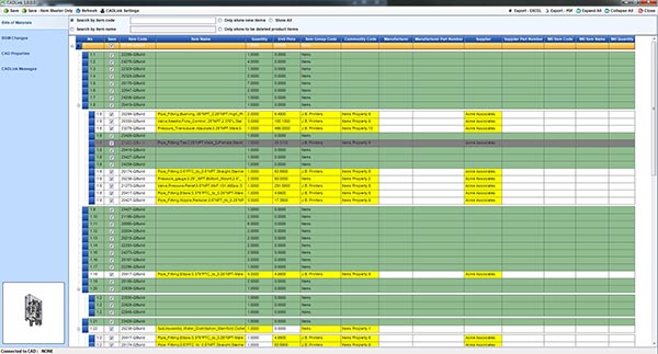 CADLink BOM Grid