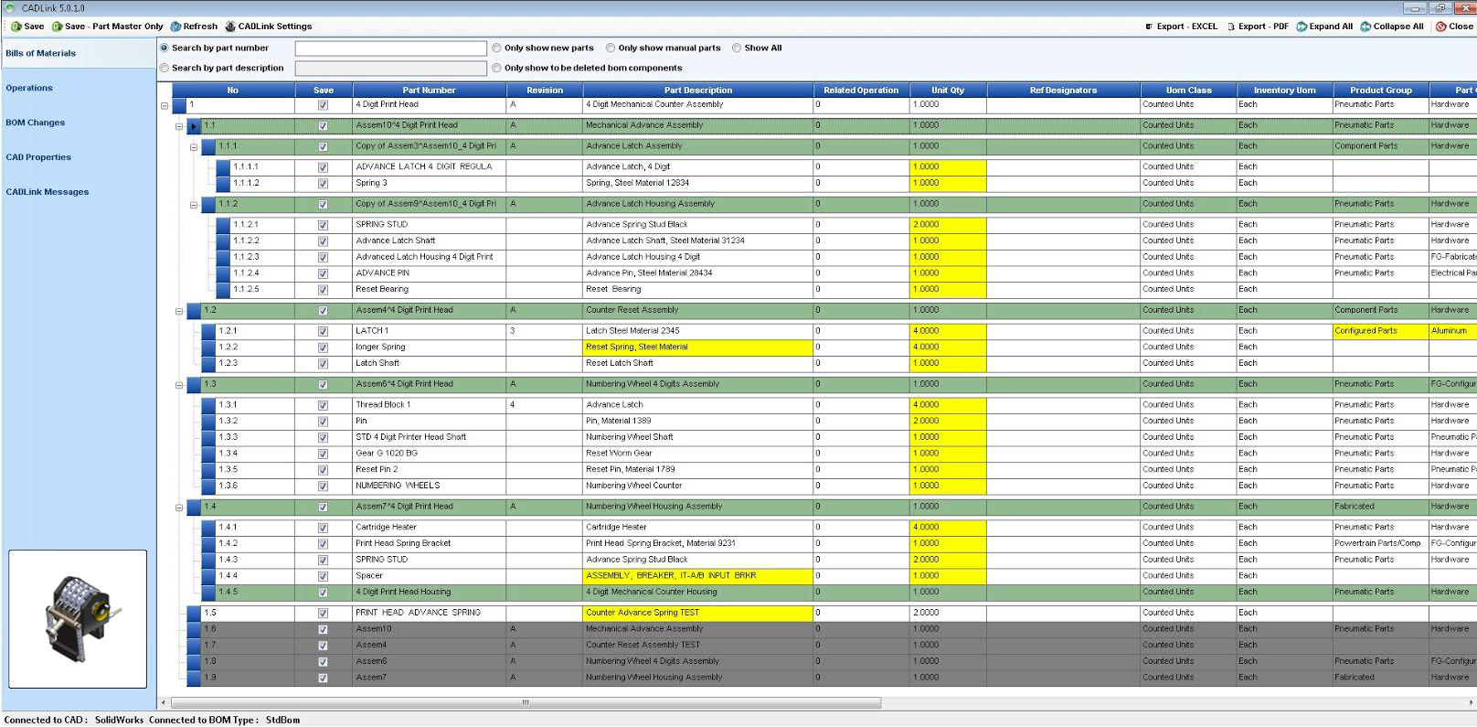 Epicor CADLink BOM Grid Interface Epicor CADLink BOM Grid Interface
