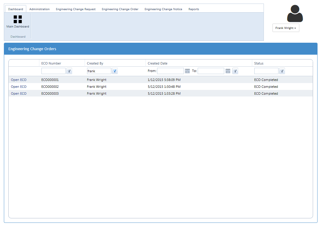 ECN Manager - Change Order Lists