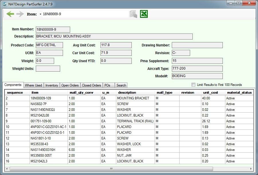 PartSurfer - CAD ERP Part Search Tool - Interface PartSurfer - CAD ERP Part Search Tool - Interface