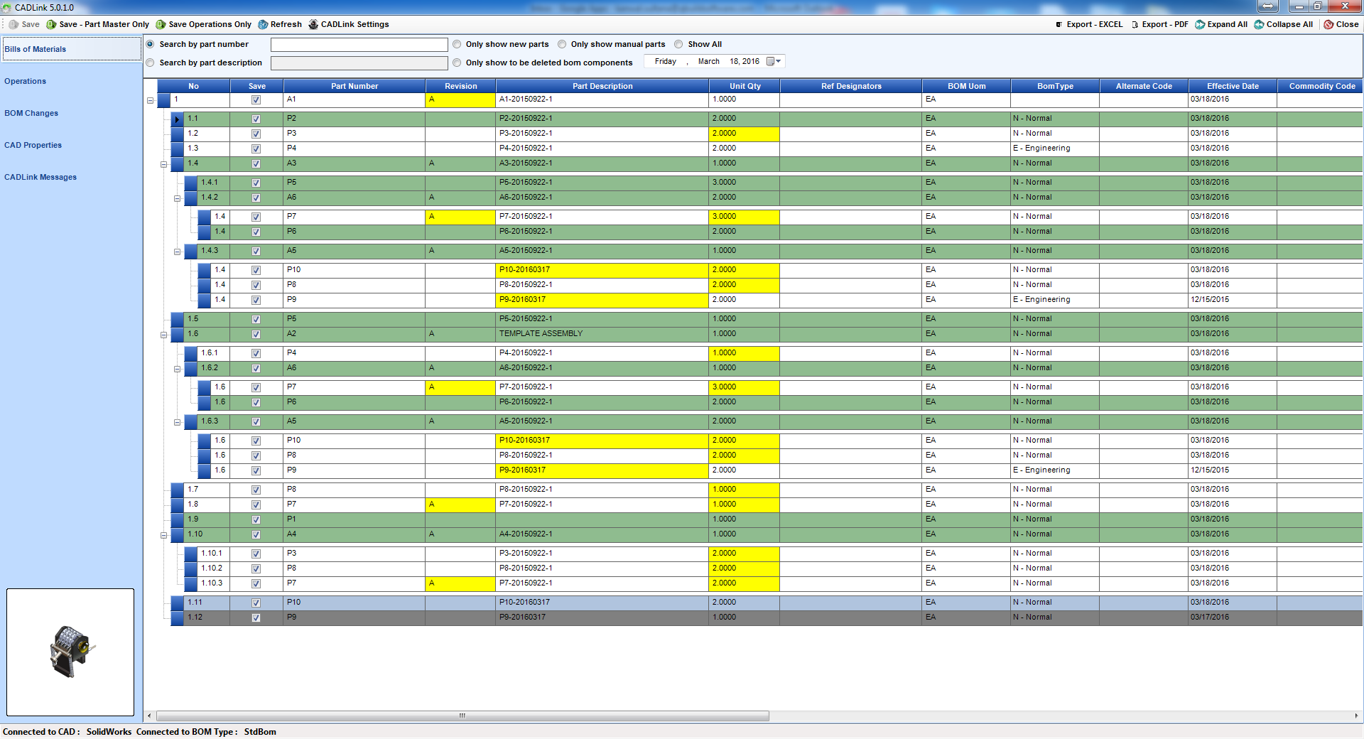 CADLink for MAX - BOM Grid