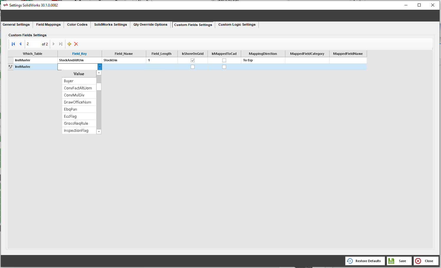 SYSPRO CADLink - Field Mapping Module