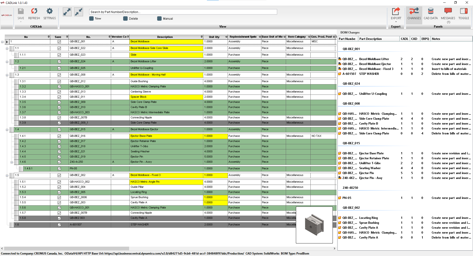 CADLink BOM Grid